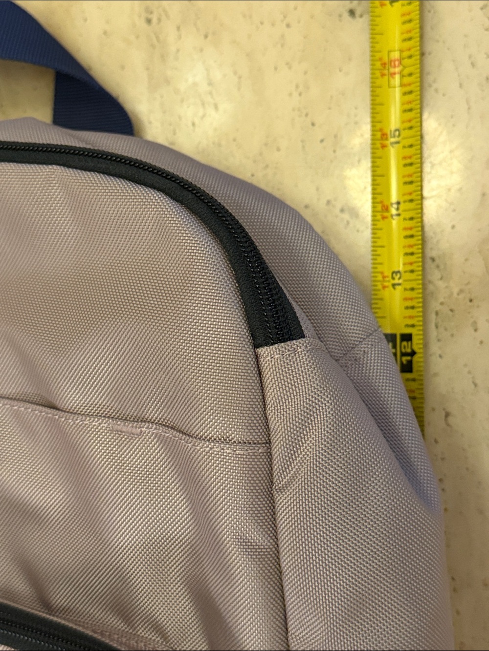 Duluth Trading Co Light Gray Compact Backpack with Navy Strap - Picture 10 of 11